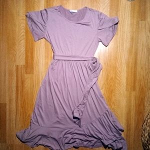 Gorgeous Mauve Flowy Wrap Dress